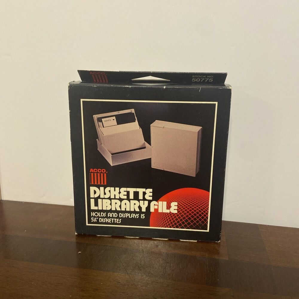 Vintage ACCO 5.25 Inch Floppy Disk Hinged Storage Case 15 Diskettes NEW IN BOX